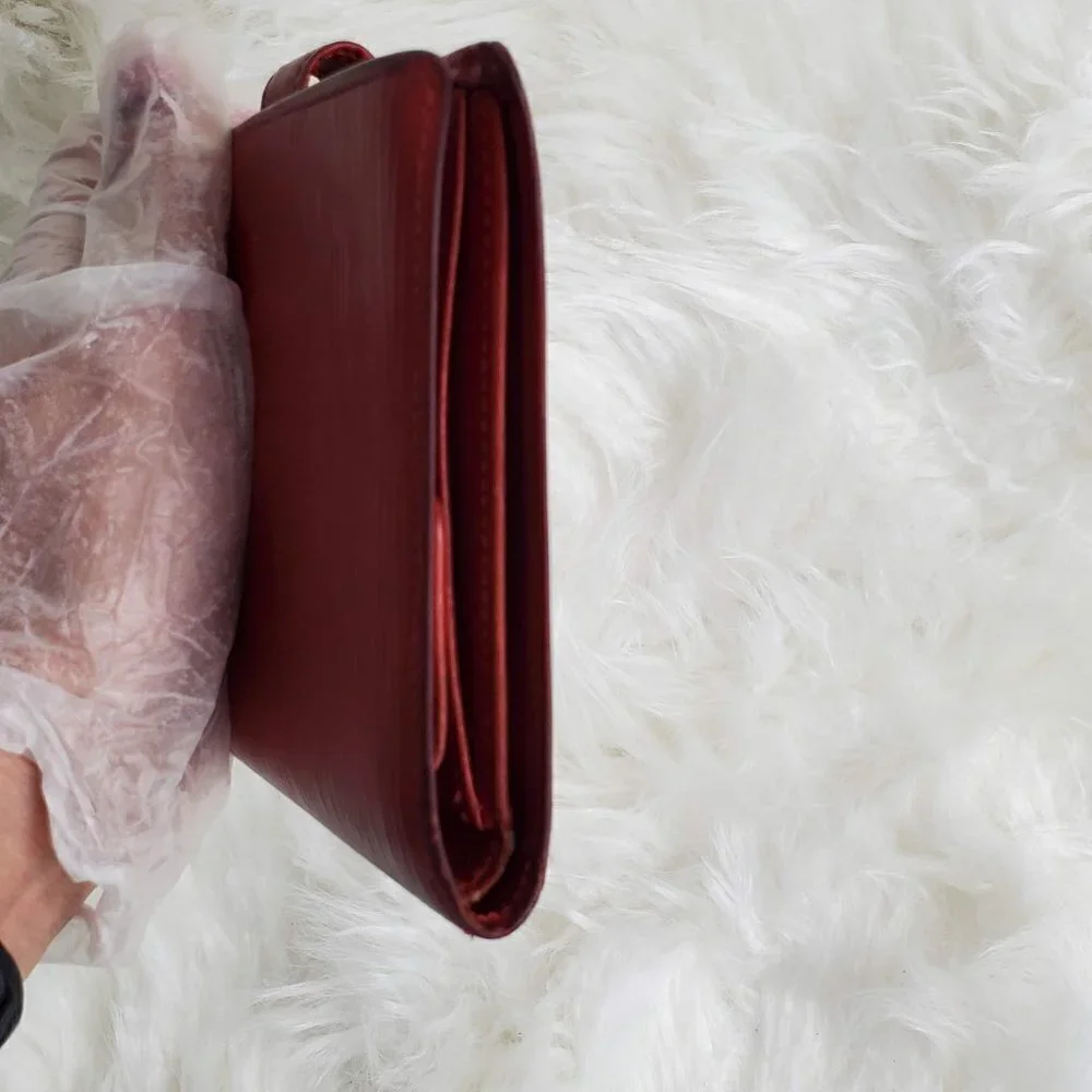 Louis Vuitton Vintage Red Epi Leather Compact Bifold Wallet